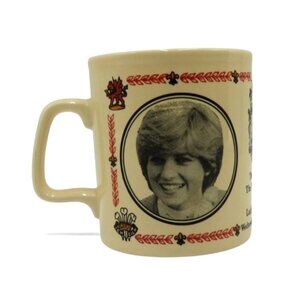 ROYAL WEDDING Mug Vintage Featuring Prince Charles and Lady Diana Spencer 1981